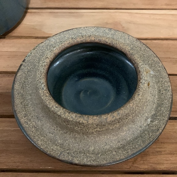 Handcrafted, Heavy Stoneware Vase with Lid - Picture 8 of 17